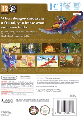 The Legend of Zelda - Skyward Sword box cover back